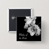 花嫁のアルストロメリア属ユリボタンの母 缶バッジ (正面&裏面)