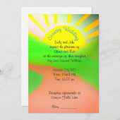 花嫁のイラスト付きのカントリーウェディングの招待状 招待状 (正面/裏面)