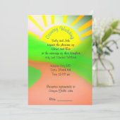 花嫁のイラスト付きのカントリーウェディング招待状 招待状 (スタンド正面)