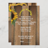 花嫁のイラスト付きのカントリーウェディング招待状 招待状 (正面/裏面)