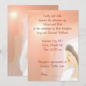 花嫁のイラスト付きの結婚式招待状 招待状 (正面/裏面)