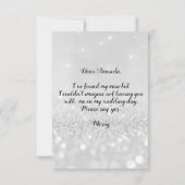 花嫁のウェディングドレス プリンセス スパンコール ダイヤモンド 招待状 (裏面)