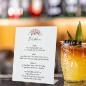 花嫁のウェディングバーメニュー エレガントなスクリプトドリンクリスト 台座サイン