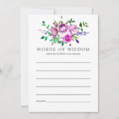 花嫁のウルトラバイオレットフローラブライダルシャワーアドバイス 招待状 (正面)