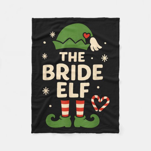 花嫁のエルフ クリスマス Xmas 面白い新婚 フリースブランケット (正面)