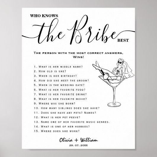 花嫁のエレガントなウェディング最高のゲームを知っている人 ポスター (正面)