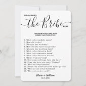 花嫁のエレガントなウェディング最高のゲームを知っている人 招待状 (正面)