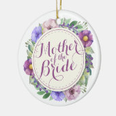 花嫁のエレガントな花模様カットの母 セラミックオーナメント (左)