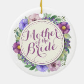 花嫁のエレガントな花模様カットの母 セラミックオーナメント (裏面)