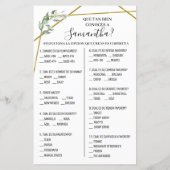 花嫁のオプションのシャワーゲームをどれだけ知っているか (裏面)