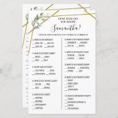 花嫁のオプションのシャワーゲームをどれだけ知っているか (正面/裏面)