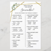 花嫁のオプションのシャワーゲームをどれだけ知っているか (正面)