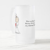 花嫁のカスタマイズ可能なガラスマグ フロストグラスビールジョッキ (正面左)