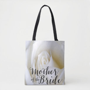 花嫁のキャンバスのトートバックの白いバラの母 トートバッグ