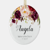 花嫁のクリスマスのオーナメントのパーソナライズな母 セラミックオーナメント (右)