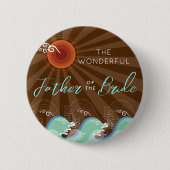 花嫁のクール父と茶色の日結婚 缶バッジ (正面)