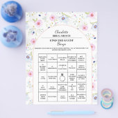 花嫁のゲストのための ブライダルシャワー ビンゴ フローラルを探して チラシ (シングル)