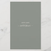 花嫁のゲームを知っているセージ・グリーンブライダルシャワー (裏面)