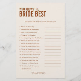 花嫁のゲームを知っているテラコッタブライダルシャワー