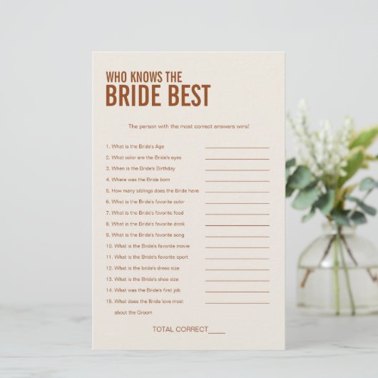 花嫁のゲームを知っているテラコッタブライダルシャワー (スタンド正面)