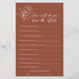 花嫁のゲームを知っているテラコッタブライダルシャワー