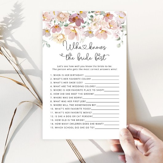 花嫁のゲームを知っている最高の野花