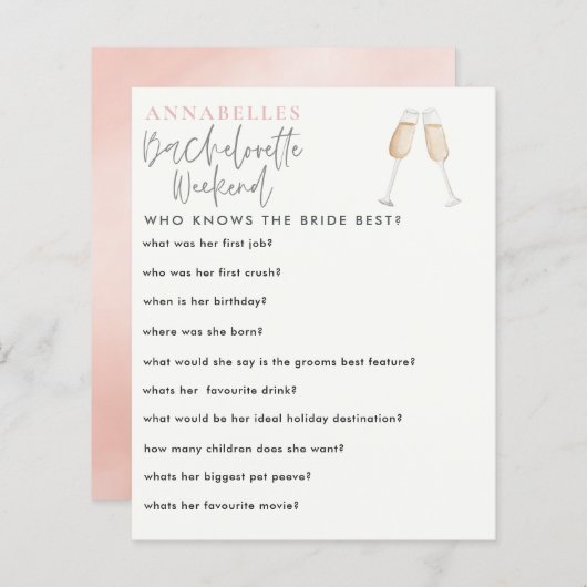 花嫁のゲームを知っている水色バチェロレッテ (正面/裏面)