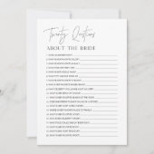 花嫁のゲームカードに関する20の質問に答える 招待状 (正面)