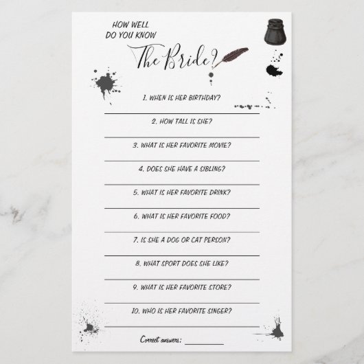 花嫁のゲームカードをどれくらい知っているか チラシ (正面)