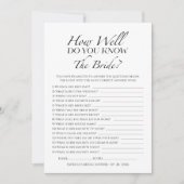 花嫁のゲームカードをどれくらい知っているか 招待状 (正面)