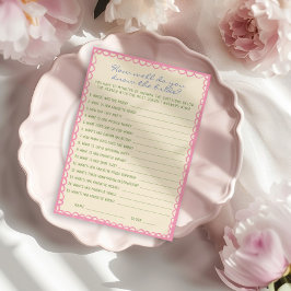 花嫁のゲームカードをどれくらい知っているか 招待状