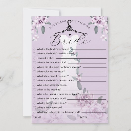 花嫁のゲームカードをど結婚うやって知る 招待状 (正面)