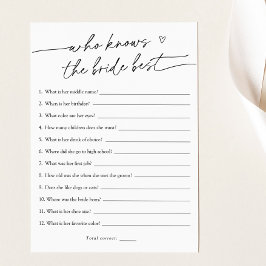 花嫁のゲームカードを知っているブライダル 招待状