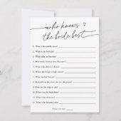 花嫁のゲームカードを知っているブライダル 招待状 (正面)