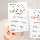 花嫁のゲームカードを知っているワイルドフラワー紙 チラシ