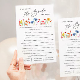 花嫁のゲームカードを知っているワイルドフラワー紙 チラシ