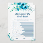 花嫁のゲームカードを知っ最高のたブルーフローラ 招待状 (正面/裏面)