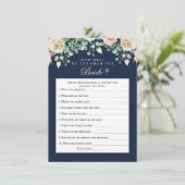 花嫁のゲームカードを知っ最高のているネイビーブルー 招待状 (スタンド正面)