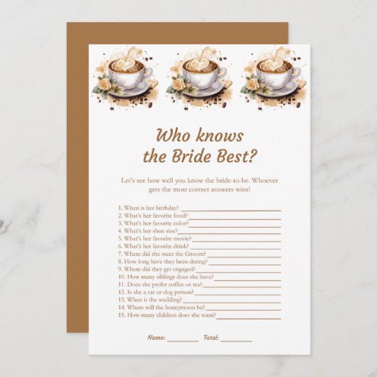 花嫁のゲームカードを知っ最高のているフローラ 招待状 (正面/裏面)