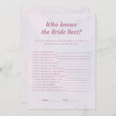 花嫁のゲームカードを知るパステル最高のドリーミー 招待状 (正面/裏面)