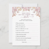 花嫁のゲームカードを知るピンク最高ののバラ 招待状 (正面)