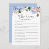 花嫁のゲームカードを知る最高の青いあじさい エンクロージャーカード (正面/裏面)