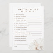 花嫁のゲームカードを知最高のっている白いフローラ 招待状 (正面/裏面)