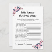花嫁のゲームカードを知最高のるピンクフローラ 招待状 (正面)