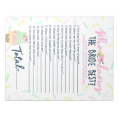 花嫁のゲームパックを知っている最高のアイスクリーム ノートパッド (正面)