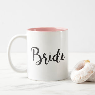 花嫁のコーヒー・マグのミニマルな結婚祝い-黒 ツートーンマグカップ
