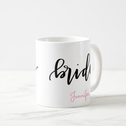 花嫁のコーヒー・マグ-名前を個人化して下さい コーヒーマグカップ (正面右)