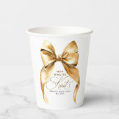 花嫁のゴールドボウの結婚前パーティー 紙コップ (裏面)