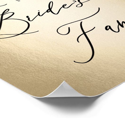 花嫁のサイン用に予約された結婚書道スクリプト ポスター (角)