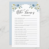 花嫁のシャワーを知っている最高のブルーフローラ (正面/裏面)